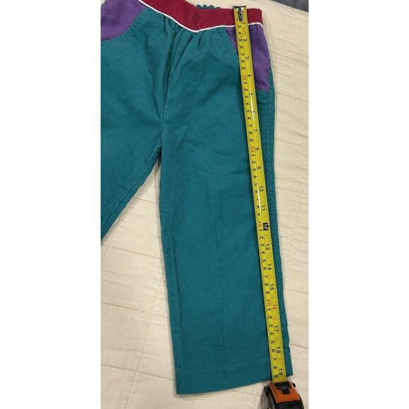 Winnie the Pooh Vintage Corduroy Girl Pants 3T Teal Purple Fuchsia Walt Disney - Picture 3 of 7